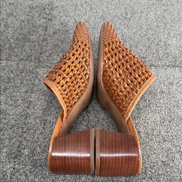 Franco Sarto Shoes Wm 8 M Nalla Woven Basketweave Block Heel Mules 90 Y2K - Picture 7 of 12